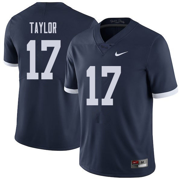 Men #17 Garrett Taylor Penn State Nittany Lions College Throwback Football Jerseys Sale-Navy - Click Image to Close